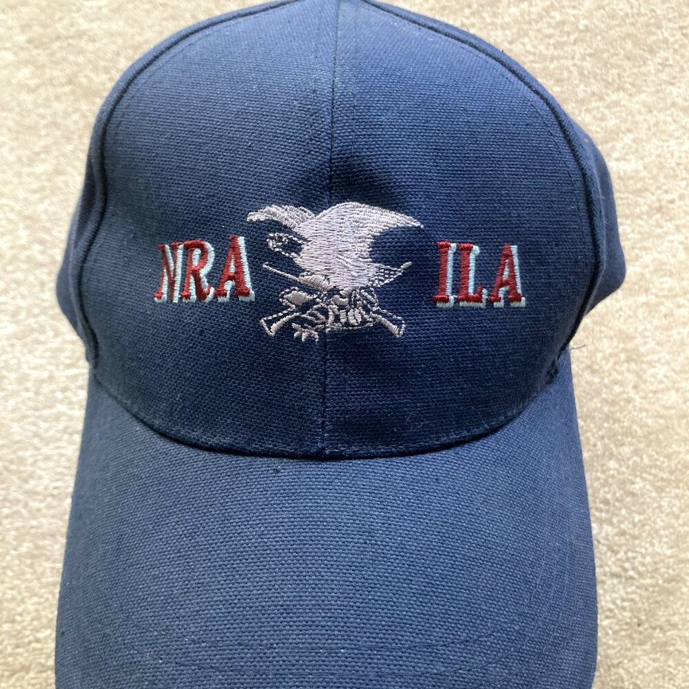Vintage NRA National Rifle Association ILA Blue adjustable Cap Hat Eagle Graphic